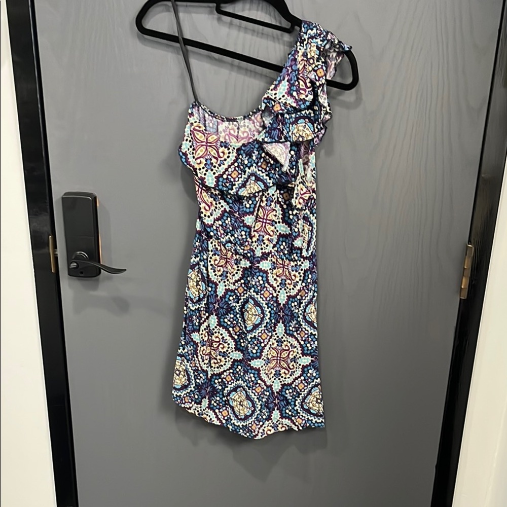 One-Shoulder Patterned Dress